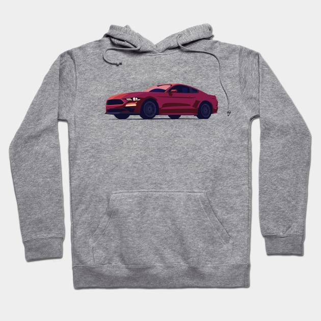 Red Ford Mustang Hoodie by TheArchitectsGarage
